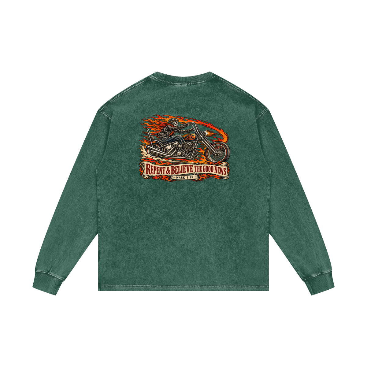 JESUS SAVES REPENT & BELIEVE THE GOOD NEWS - MARK 1:15 - Long Sleeve T-Shirt