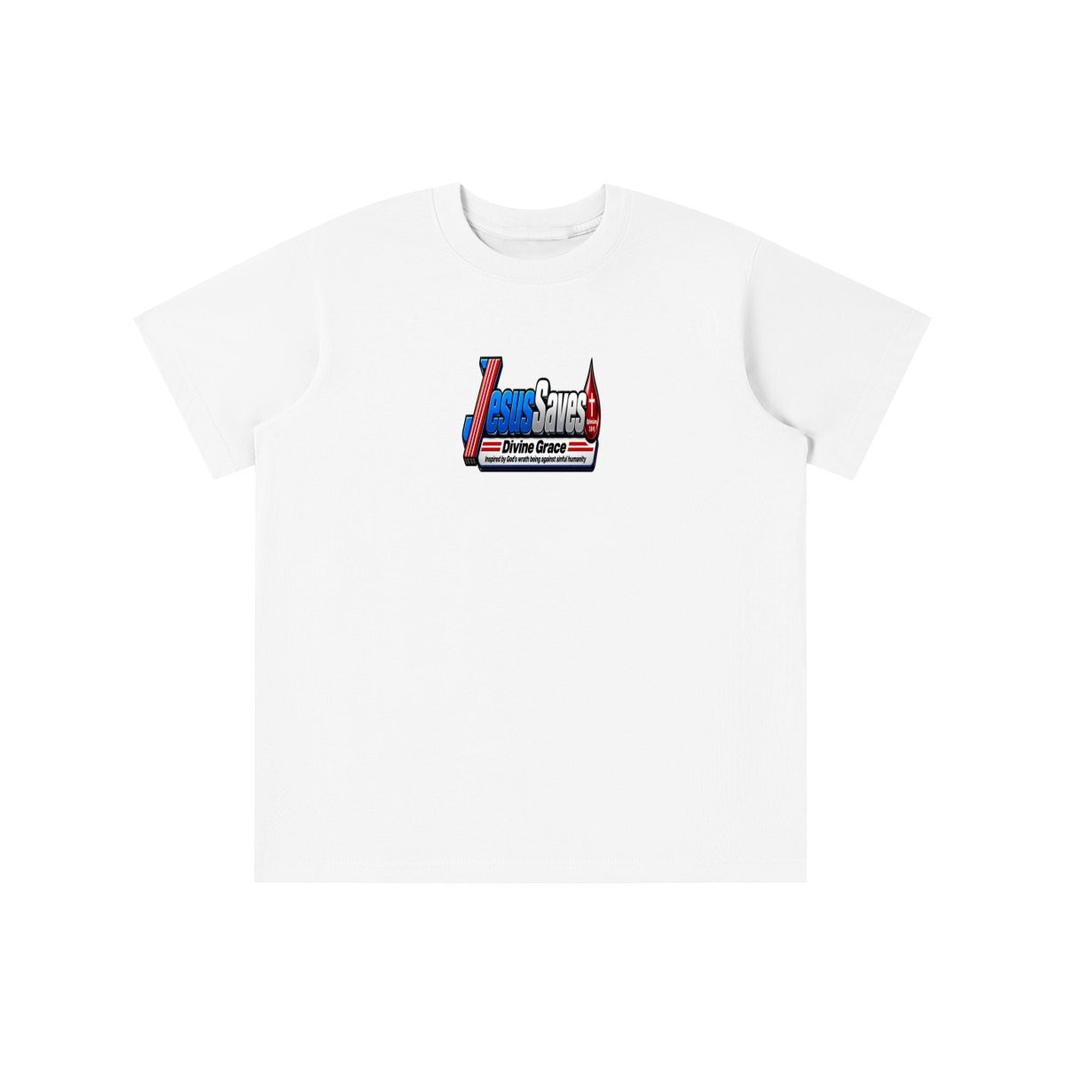JESUS SVAES (EPHESIANS 2:8-9) DIVINE GRACE INSPIRED BY GOD'S WRATH BEING AGAINST SINFUL HUMANITY youth T-shirt