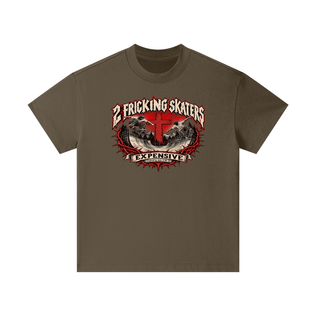 2 FRICKING SKATERS EXPENSIVE inspired by Acts 2:38-39 Kids T-Shirt