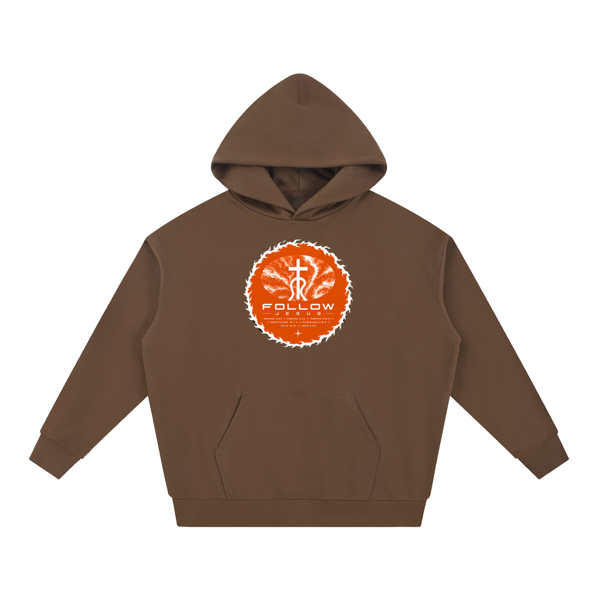 Follow Jesus Romans 3:23 -> Romans 6:23 -> Romans 5:8-9 -> 1 Corinthians 15:1-4 -> Ephesians 2:8-9 -> Acts 16:31 -> John 5:24 Hoodie