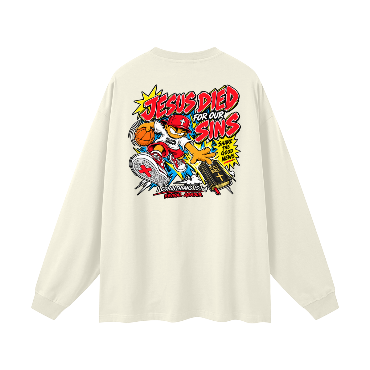 SUBMIT TO JESUS RESIST THE DEVIL AND HE WILL FLEE FROM YOU INSPIRED BY JAMES 4:7 JESUS DIED FOR OUR SINS SHARE THE GOOD NEWS HOLY BIBLE 1 CORTHIANS 15:1-4 REVIVAL ARMOUR Long Sleeve T-Shirt