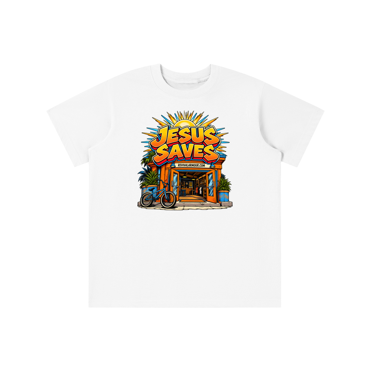 JESUS SAVES REVIVALARMOUR.COM youth T-shirt