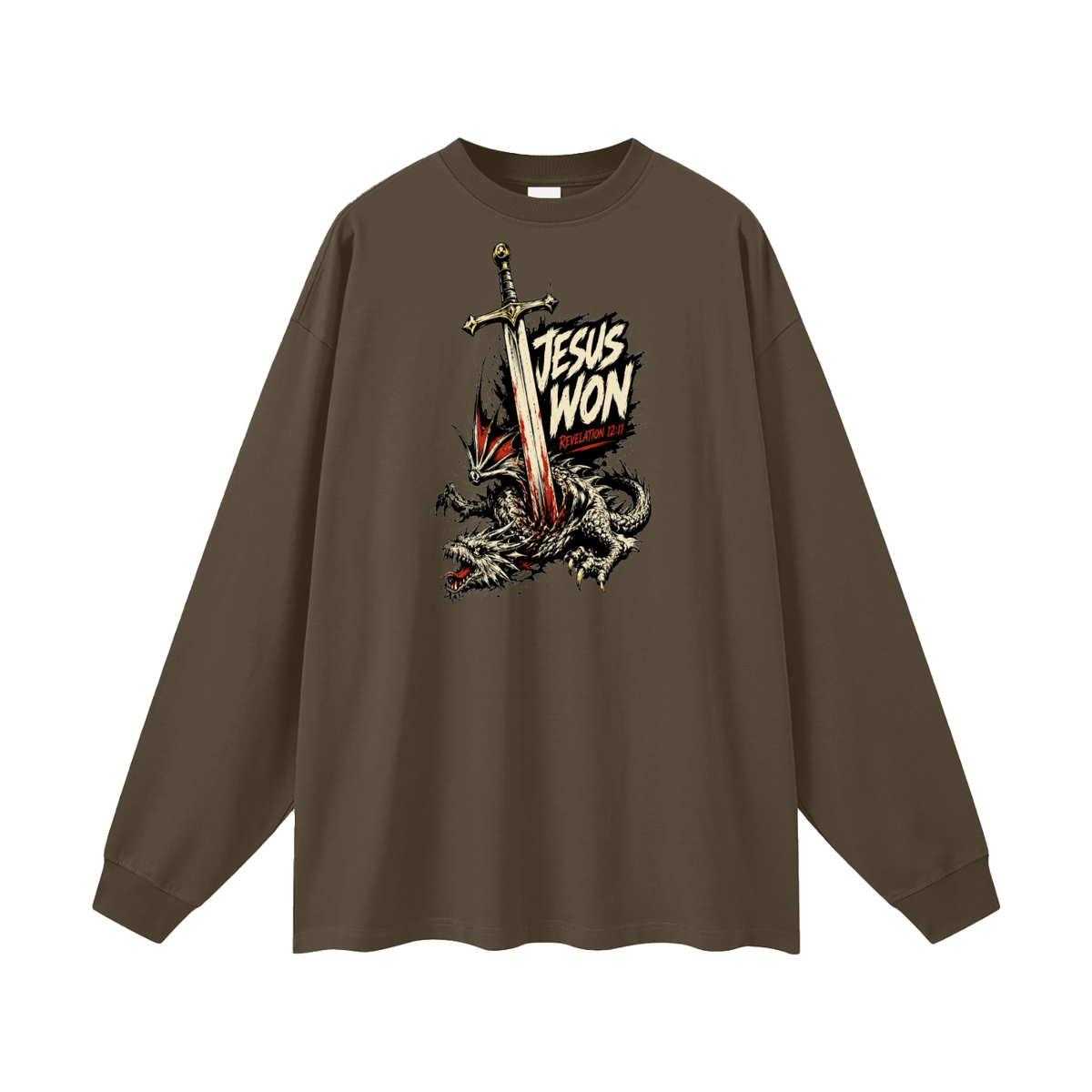 Jesus Won Revelation 12:11 Long Sleeve T-Shirt