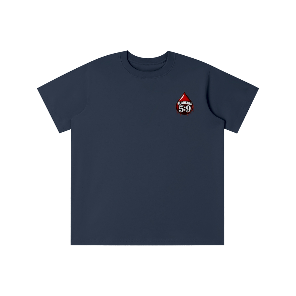 Romans 5:9 blood emoji youth T-shirt