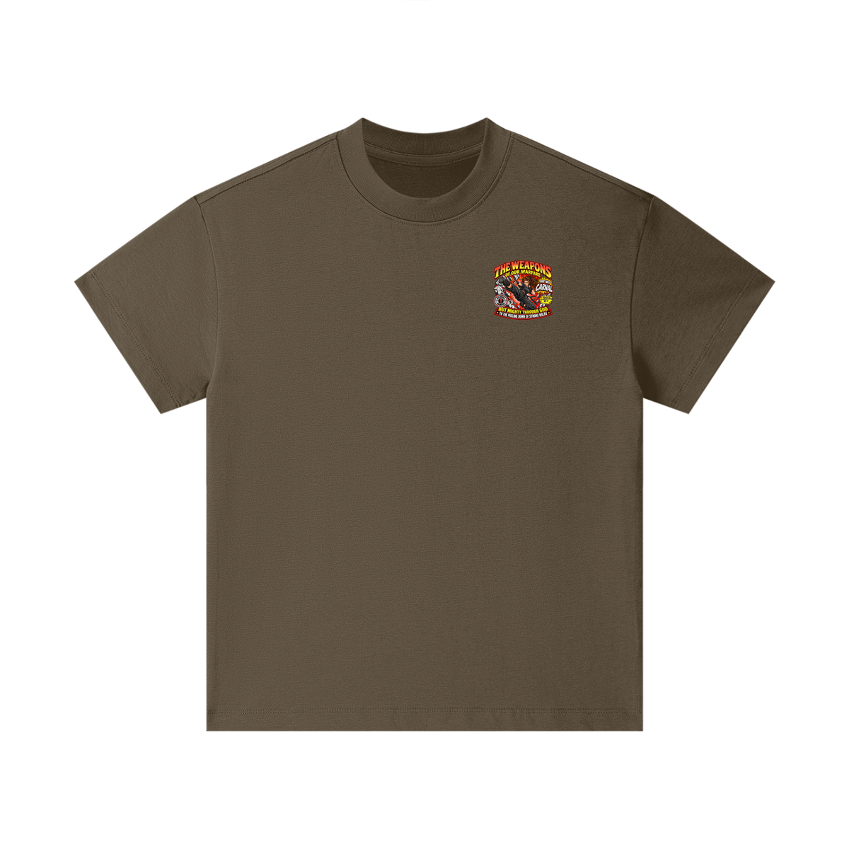 THE WEAPONS OF OUR WARFARE ARE NOT CARNAL INSPIRED BY 2 CORINTHIANS 10:4 BUT MIGHTY THROUGH GOD TO THE PULLING DOWN OF STRONG HOLDS REVIVAL ARMOUR Kids T-Shirt