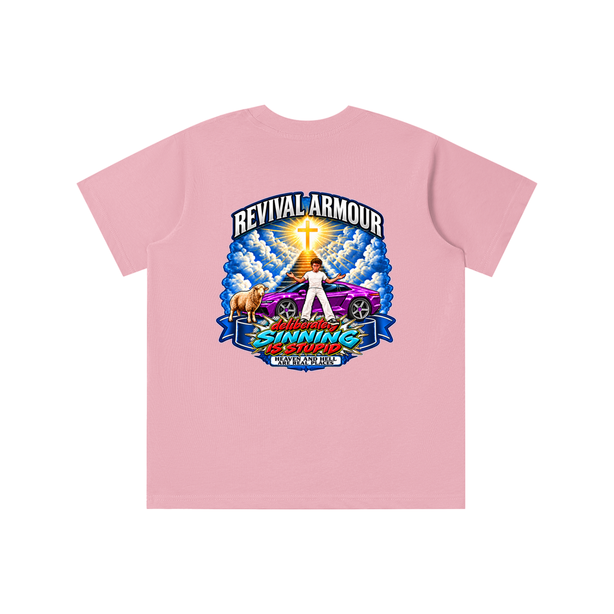 REVIVAL ARMOUR deliberately SINNING IS STUPID HEAVEN AND HELL ARE REAL PLACES DITCH UNGODLINESS Triggered by MARK 1:15 youth T-shirt