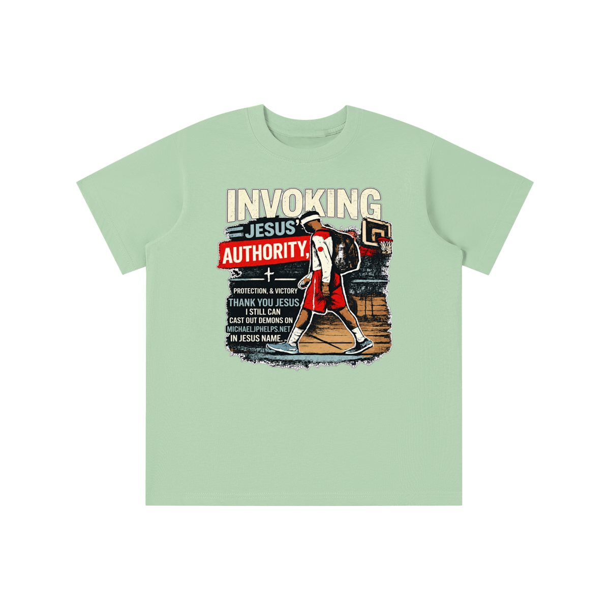 INVOKING JESUS' AUTHORITY, PROTECTION, & VICTORY THANK YOU JESUS I STILL CAN CAST OUT DEMONS ON MICHAELJPHELPS.NET IN JESUS NAME. youth T-shirt