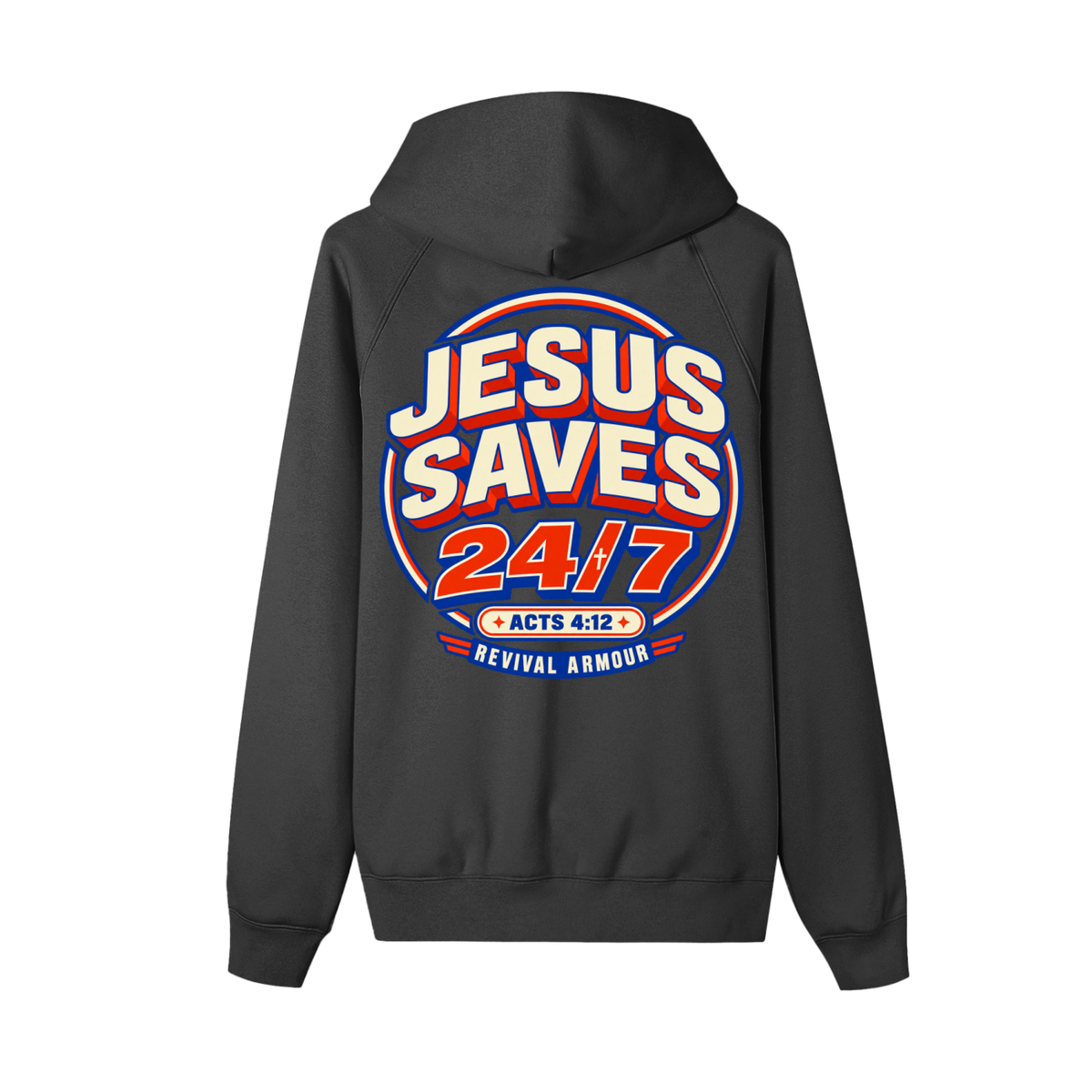 Jesus saves 24/7 Zip-up Fleece Hoodie Jacket