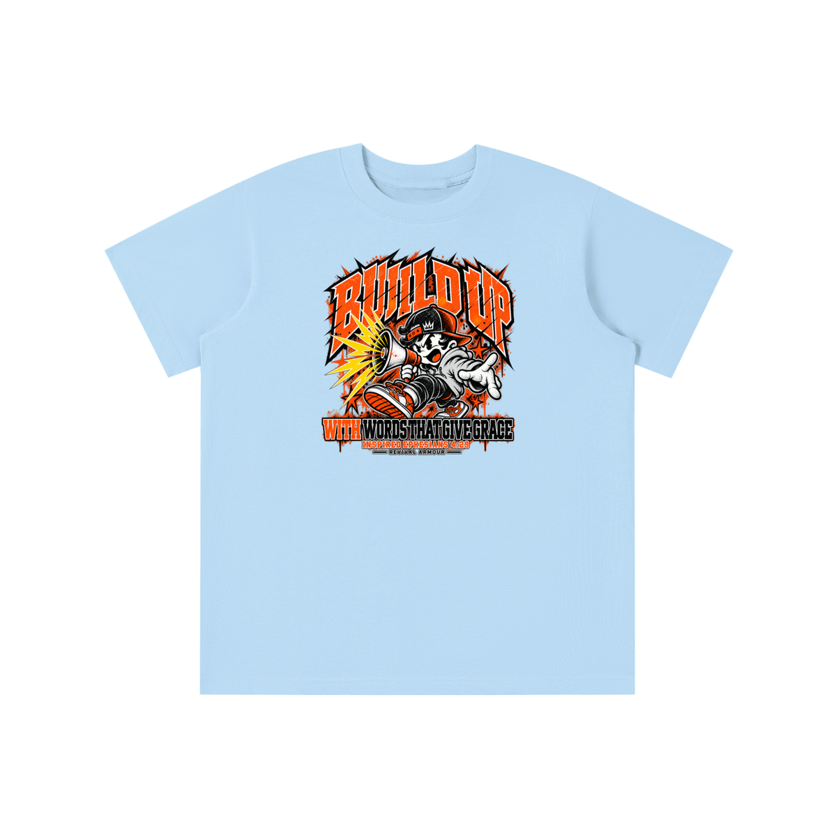 BUILD UP WITH WORDS THAT GIVE GRACE INSPIRED BY EPHESIANS 4:29 youth T-shirt