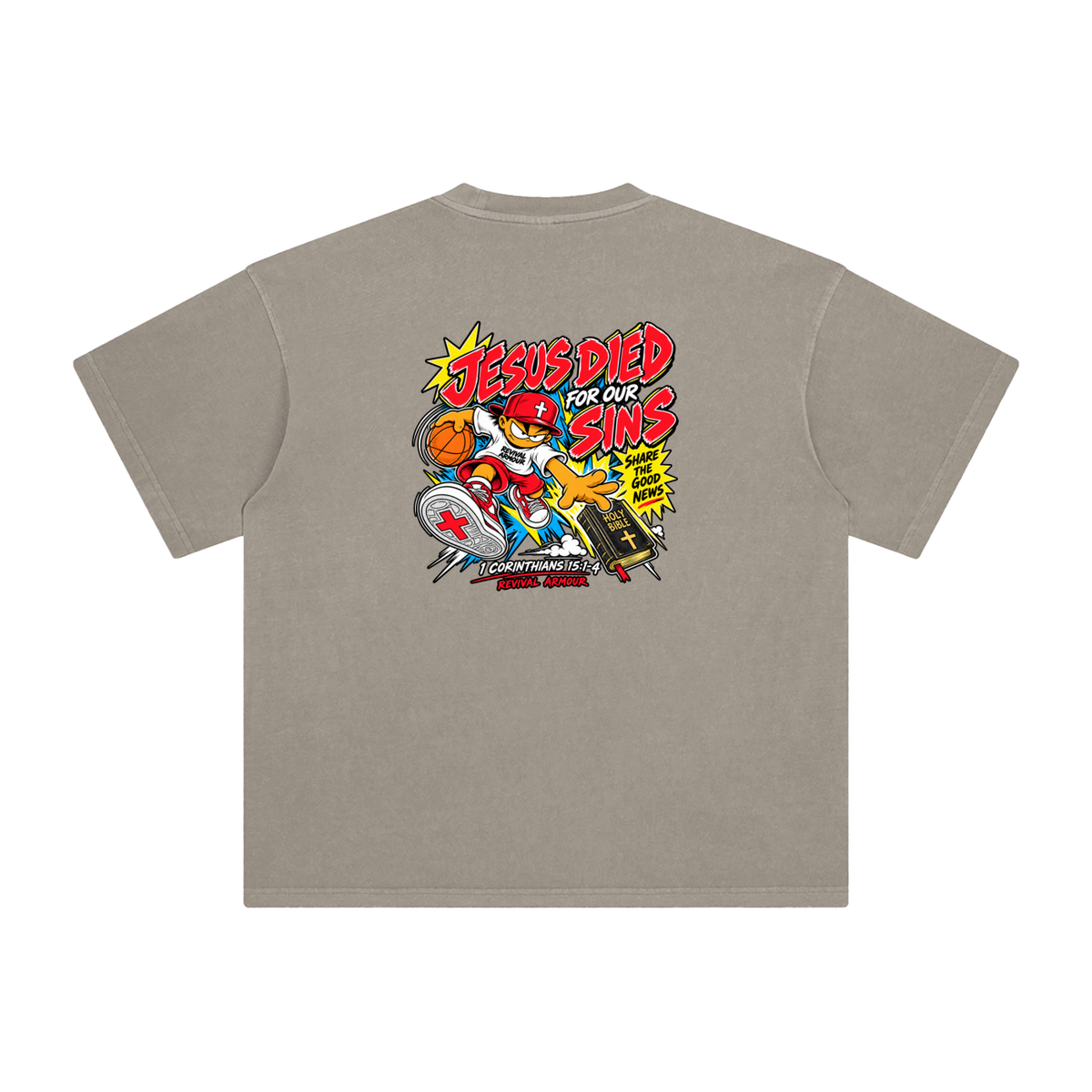 SUBMIT TO JESUS RESIST THE DEVIL AND HE WILL FLEE FROM YOU INSPIRED BY JAMES 4:7 JESUS DIED FOR OUR SINS SHARE THE GOOD NEWS HOLY BIBLE 1 CORTHIANS 15:1-4 REVIVAL ARMOUR T-Shirt
