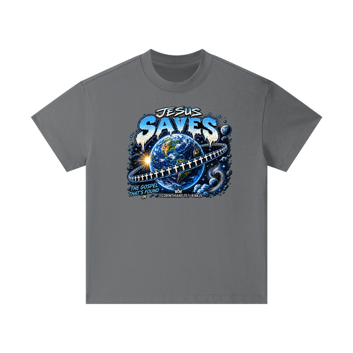 JESUS SAVES THE GOSPEL THAT'S FOUND IN 1 CORINTHIANS 15:1-4 NKJV Kids T-Shirt