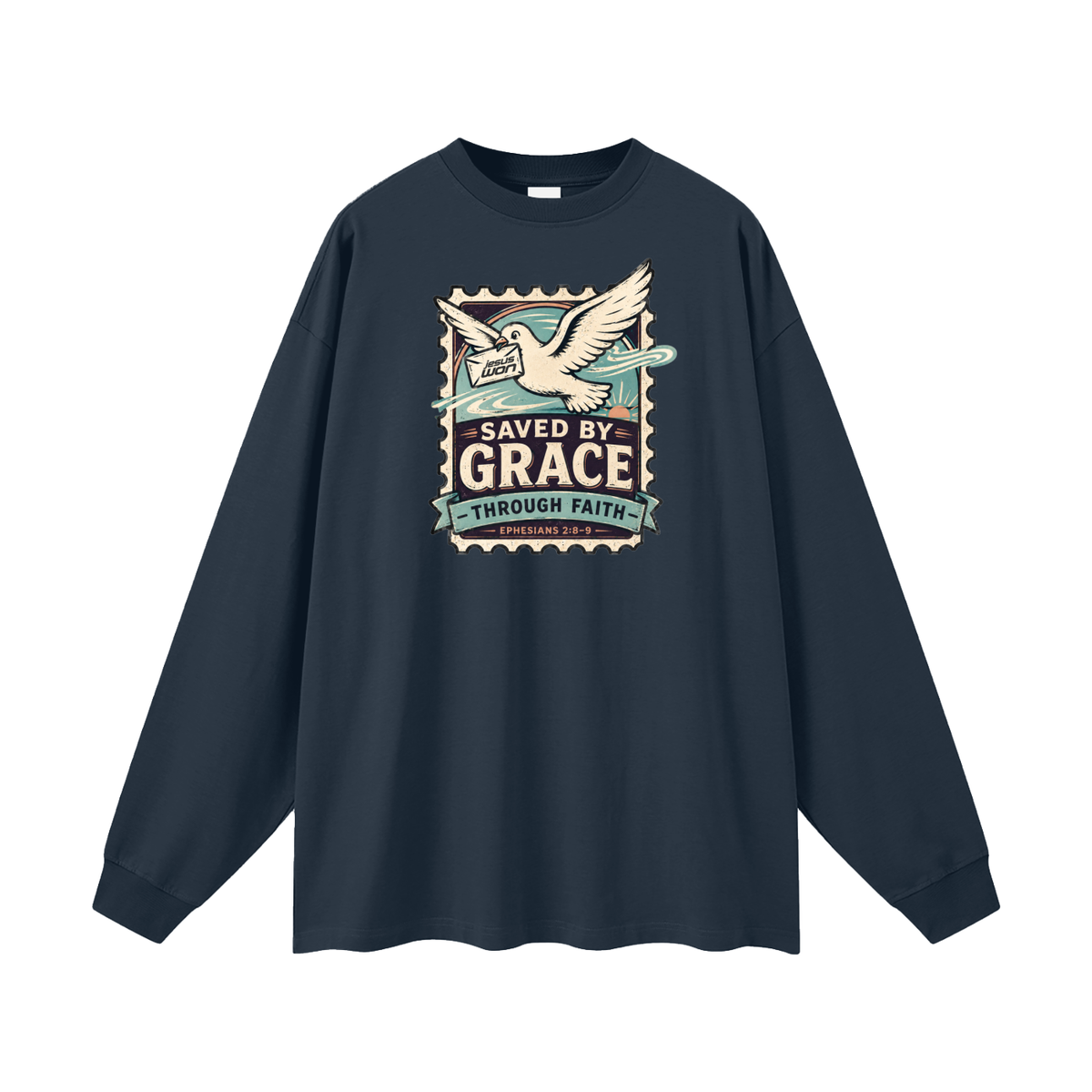 SAVED BY GRACE -THROUGH FAITH- - EPHESIANS 2:8-9 - Long Sleeve T-Shirt