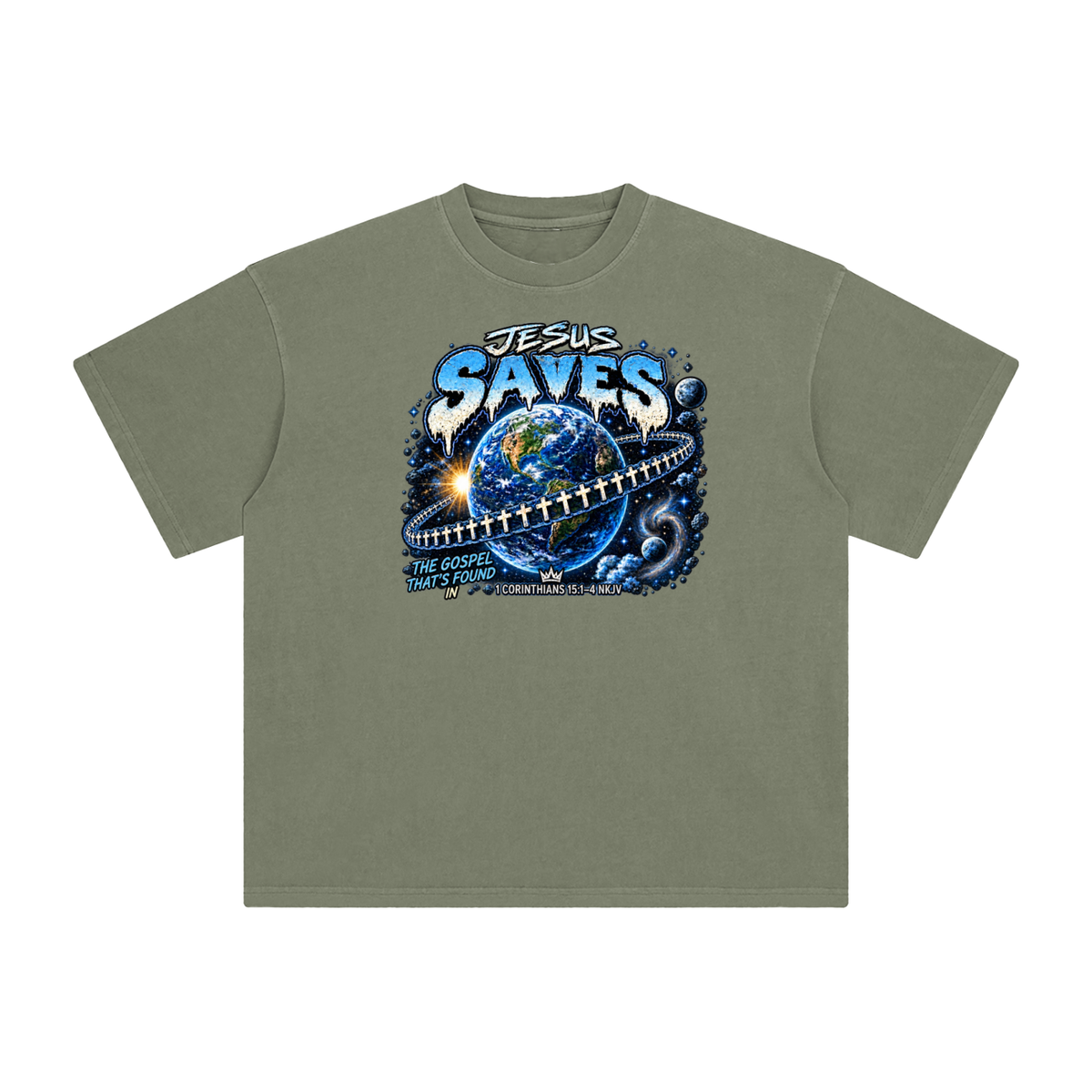 JESUS SAVES THE GOSPEL THAT'S FOUND IN 1 CORINTHIANS 15:1-4 NKJV T-Shirt
