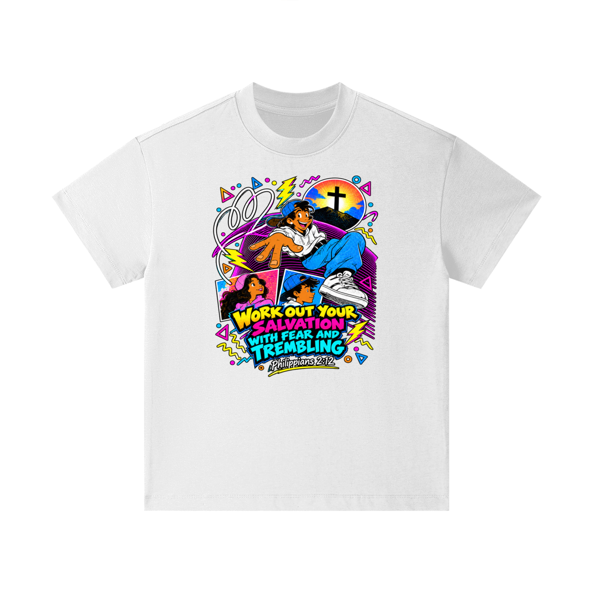 WORK OUT YOUR SALVATION WITH FEAR AND TREMBLING PHILIPPIANS 2:12 Kids T-Shirt