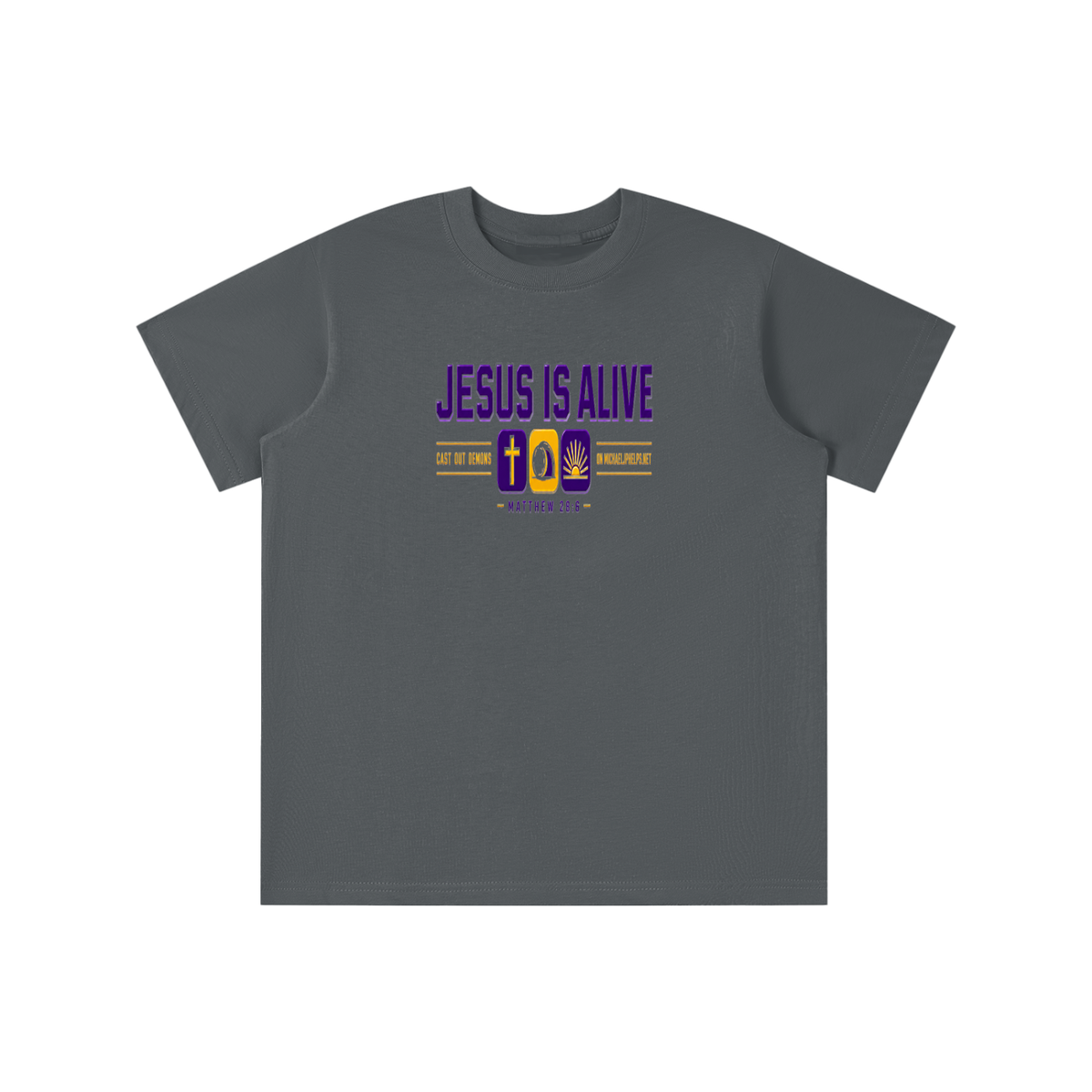 JESUS IS ALIVE CAST OUT DEMONS ON MICHAELJPHELPS.NET youth T-shirt