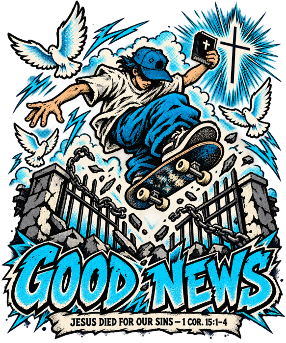 GOOD NEWS JESUS DIED FOR OUR SINS - 1 COR. 15:1-4 *that's not a quote Kids T-Shirt