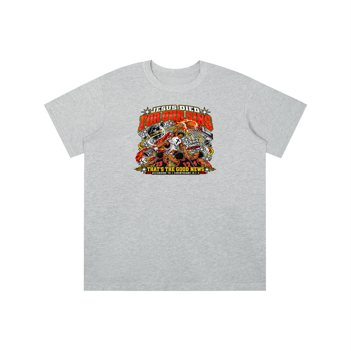 Jesus died for our sins that's the good news according to 1 Corinthians 15:1-4 youthT-shirt