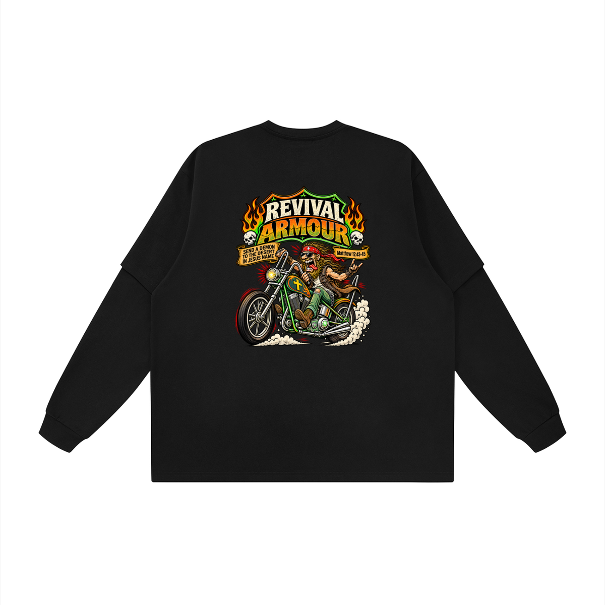 JESUS SAVES REVIVAL ARMOUR SEND A DEMON TO THE DESERT IN THE NAME OF JESUS Long Sleeve T-Shirt