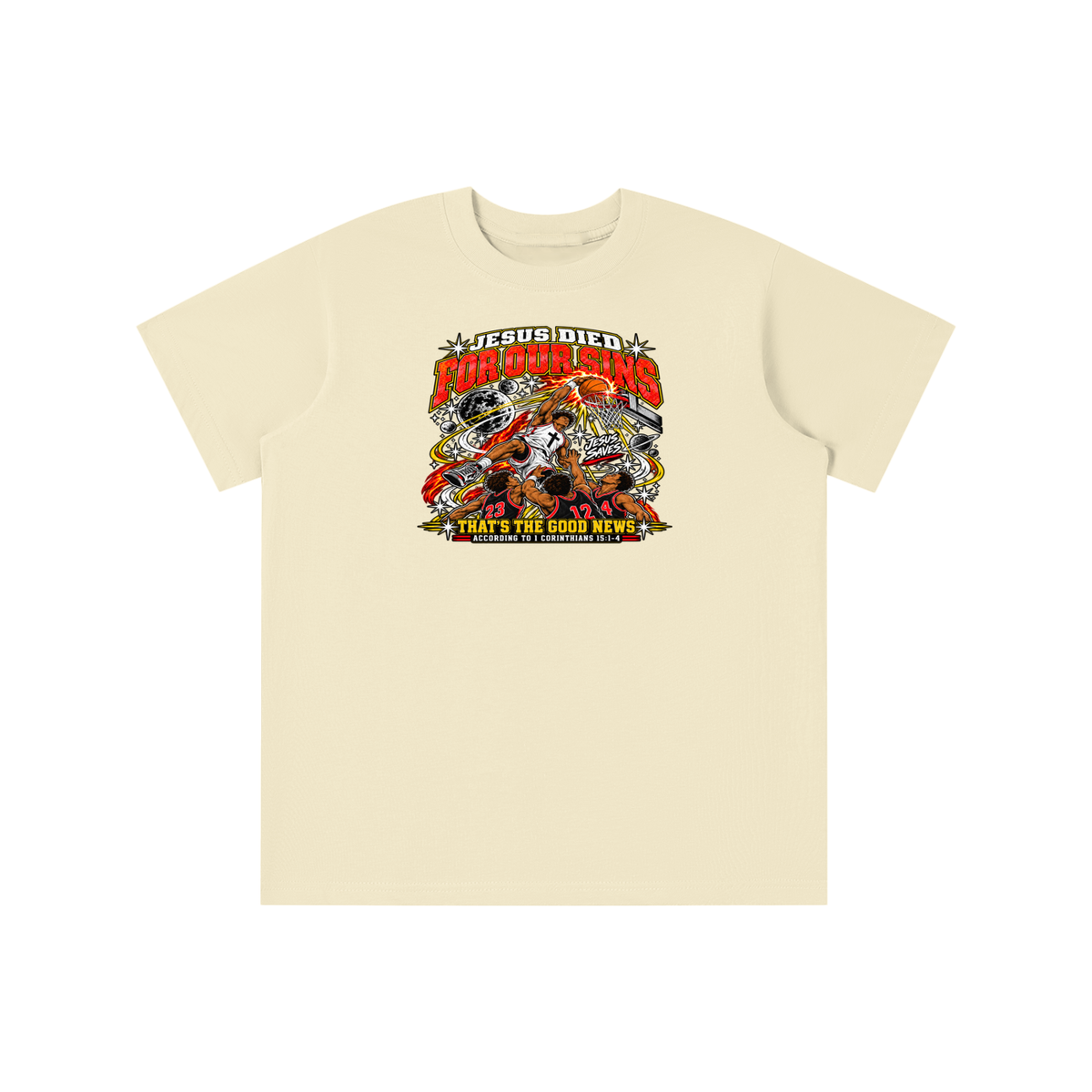 Jesus died for our sins that's the good news according to 1 Corinthians 15:1-4 youthT-shirt