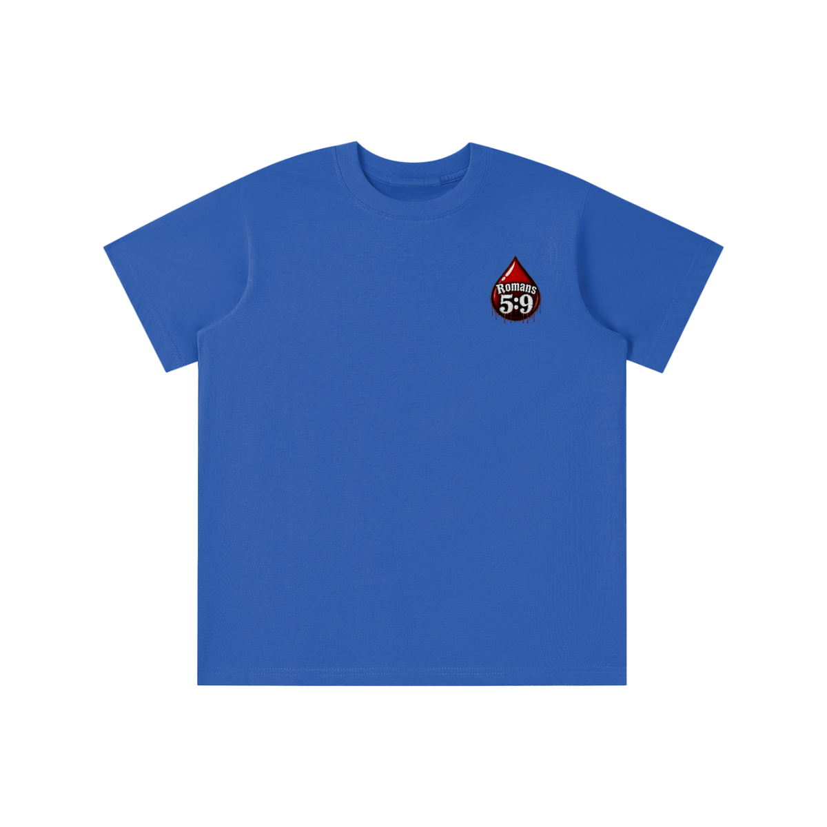 Romans 5:9 blood emoji youth T-shirt