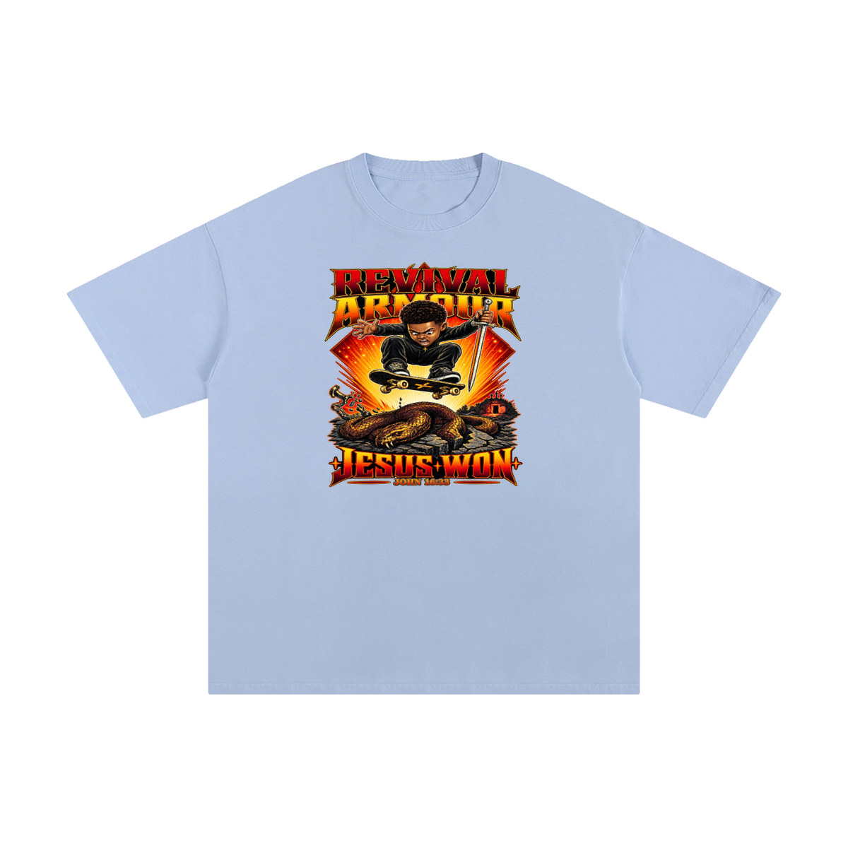 REVIVAL ARMOUR JESUS * WON - JOHN 16:33 - T-Shirt