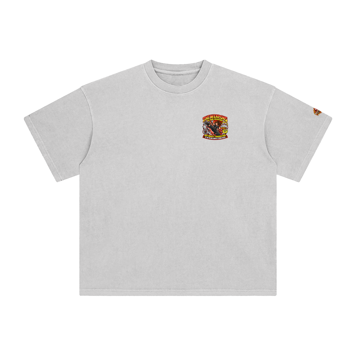 THE WEAPONS OF OUR WARFARE ARE NOT CARNAL INSPIRED BY 2 CORINTHIANS 10:4 BUT MIGHTY THROUGH GOD TO THE PULLING DOWN OF STRONG HOLDS REVIVAL ARMOUR T-Shirt
