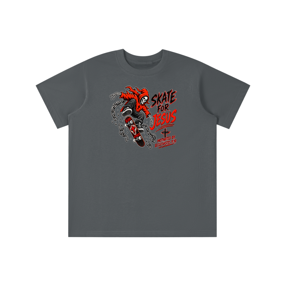 SKATE FOR JESUS MOTIVATED BY ECCLESIASTES 9:10 youth T-shirt