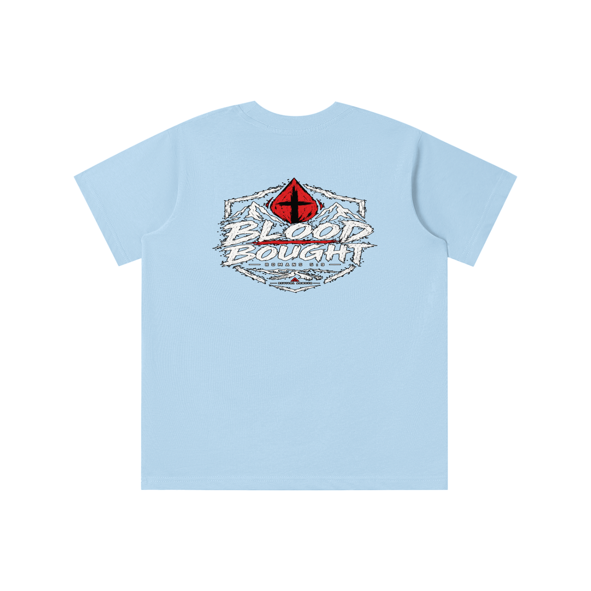 BLOOD BOUGHT - ROMANS 5:9 - youth T-shirt