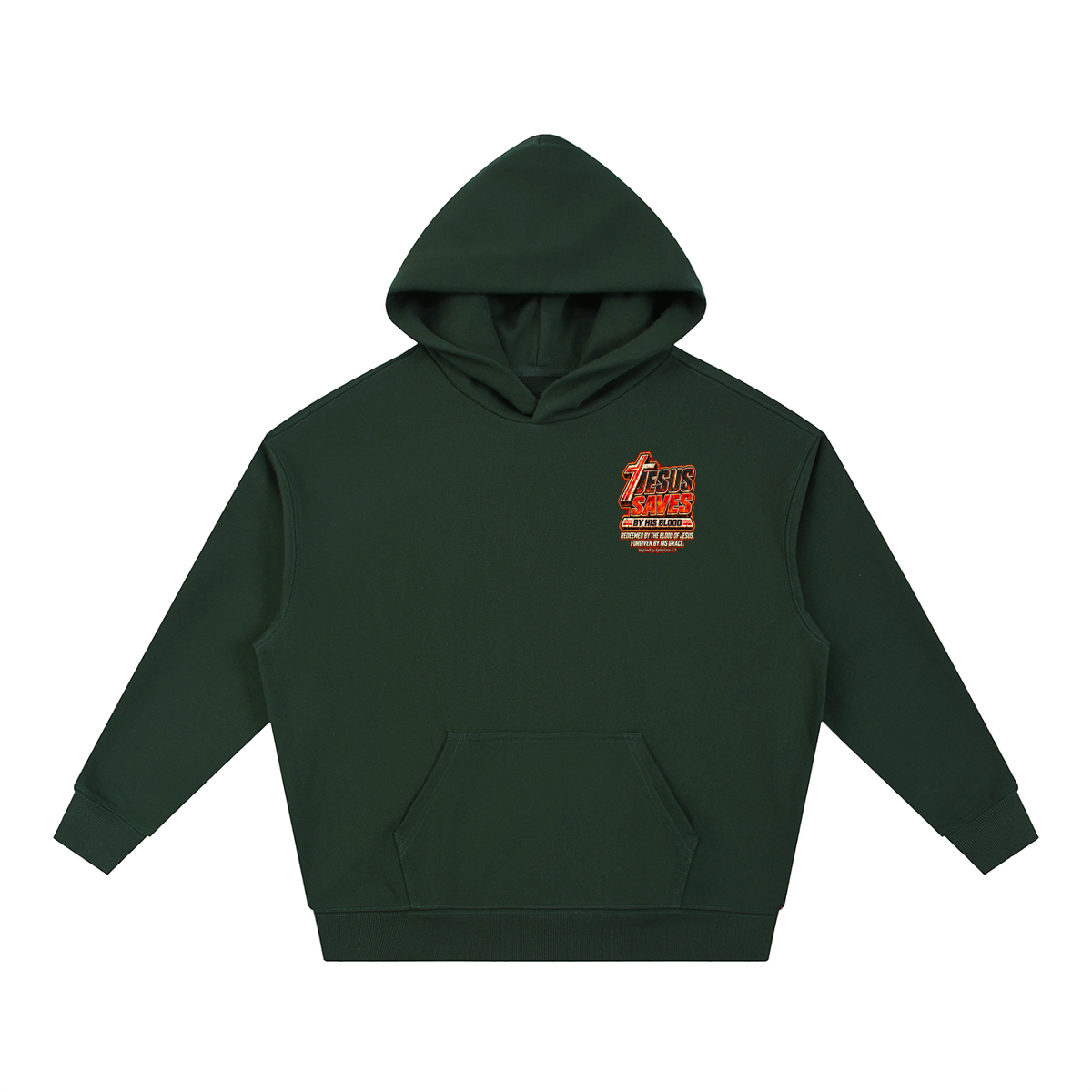 JESUS SAVES BY HIS BLOOD REDEEMED BY THE BLOOD OF JESUS. FORGIVEN BY HIS GRACE. Inspired by Ephesians 1:7 Hoodie