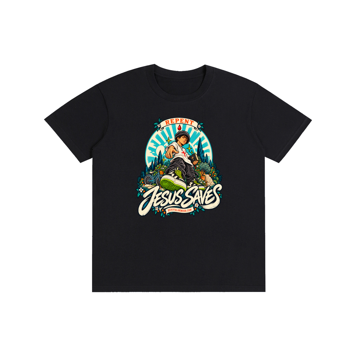 REPENT JESUS SAVES REVIVALARMOUR.COM T-Shirt