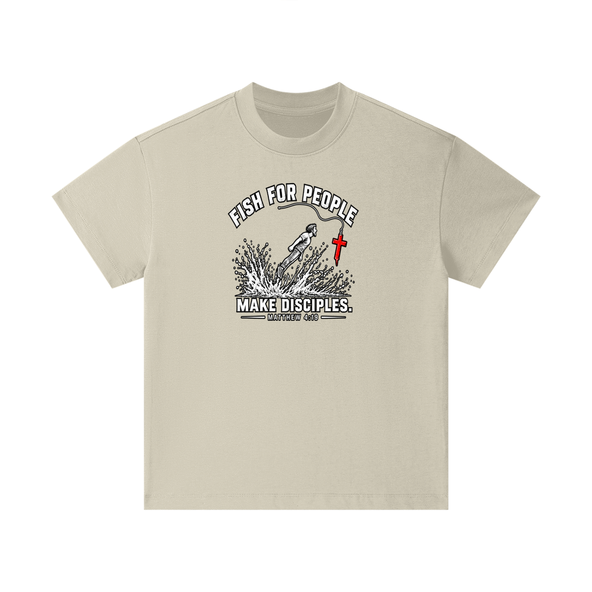 FISH FOR PEOPLE MAKE DISCIPLES. - MATTHEW 4:19 - Kids T-Shirt