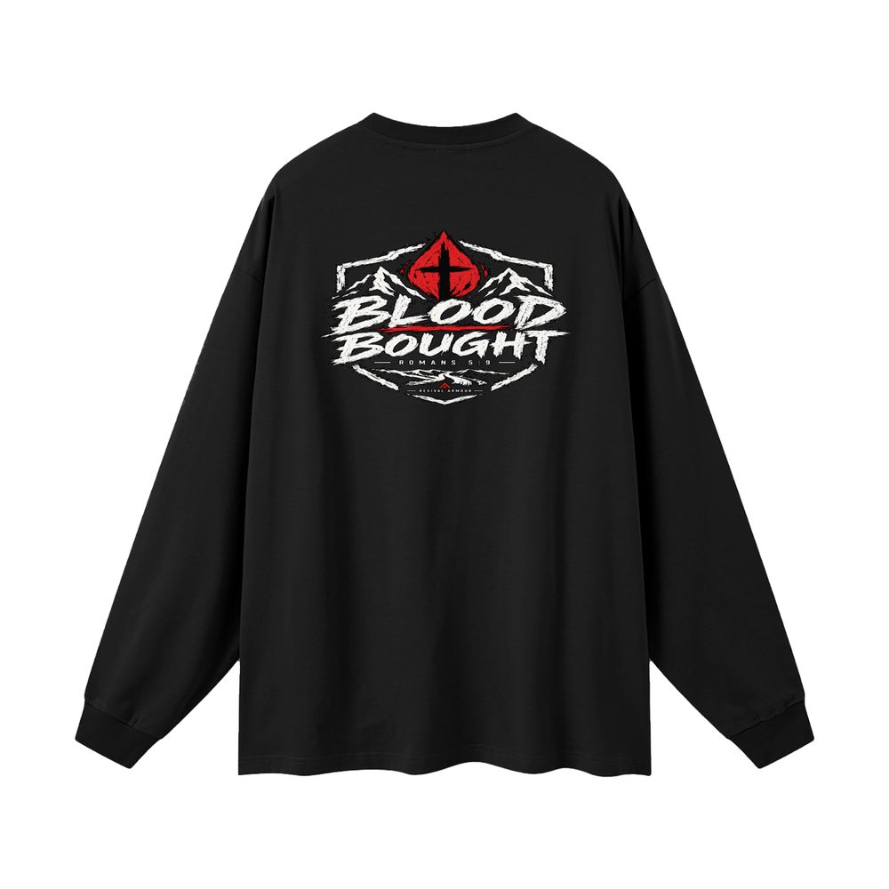 BLOOD BOUGHT - ROMANS 5:9 - Long Sleeve T-Shirt