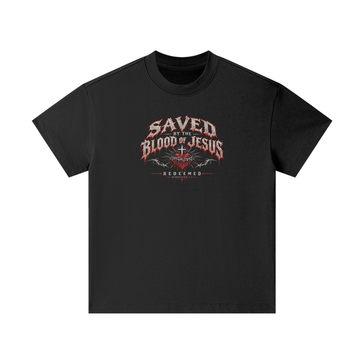 SAVED BY THE BLOOD OF JESUS - REDEEMED - - EPHESIANS 1:7 - Kids T-Shirt