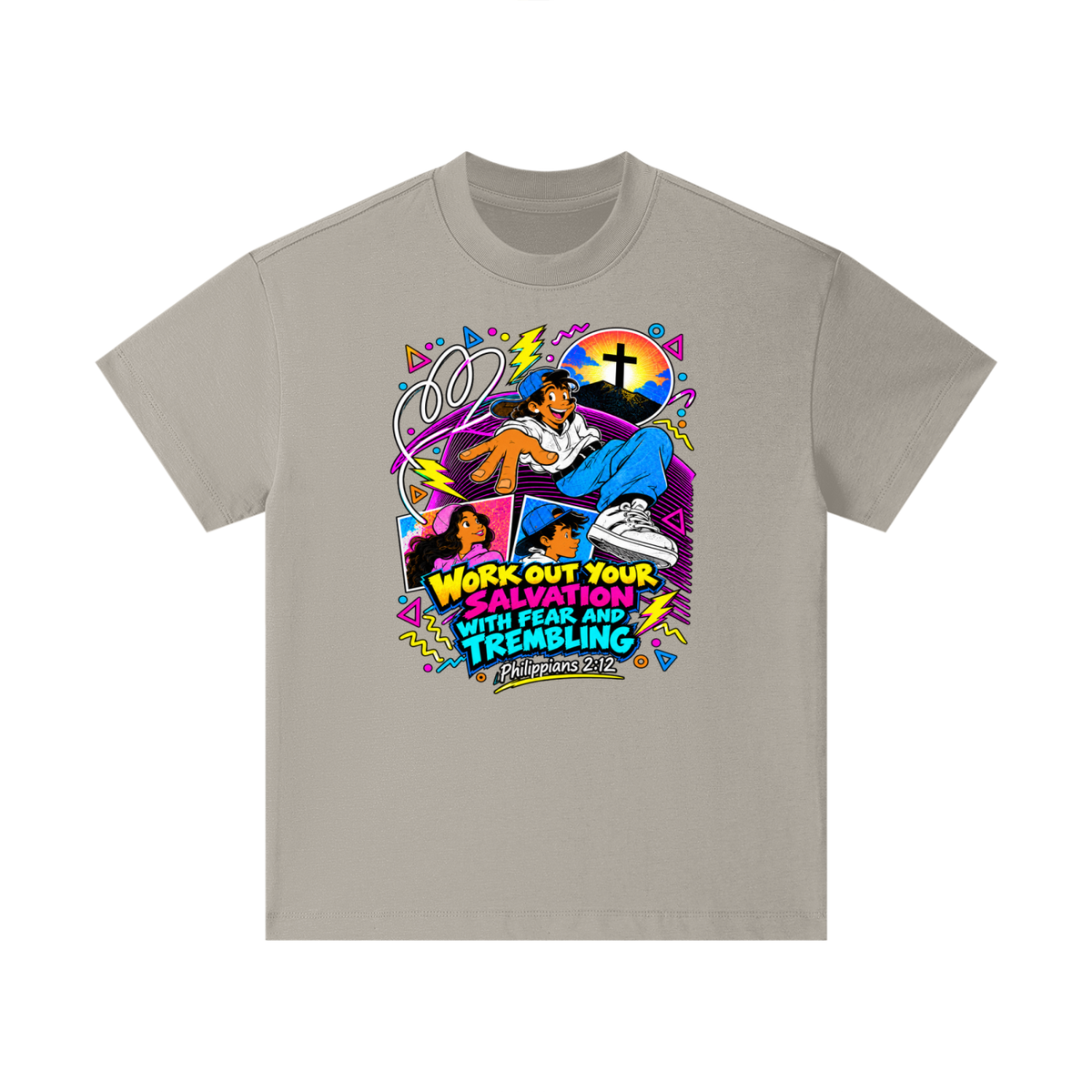 WORK OUT YOUR SALVATION WITH FEAR AND TREMBLING PHILIPPIANS 2:12 Kids T-Shirt