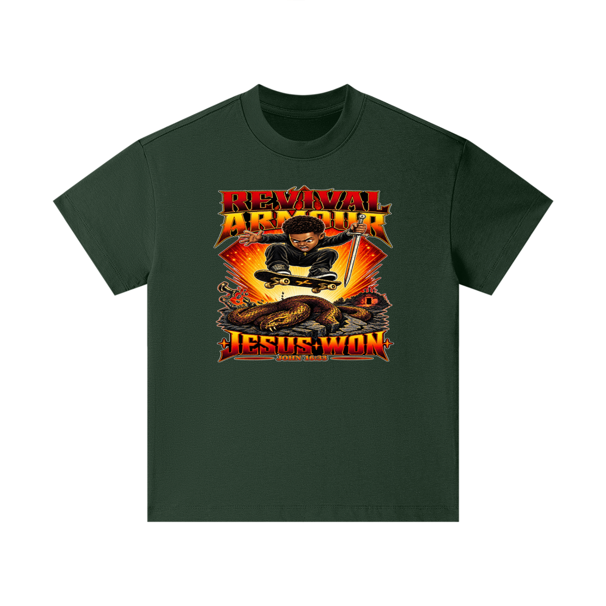 REVIVAL ARMOUR JESUS * WON - JOHN 16:33 - Kids T-Shirt