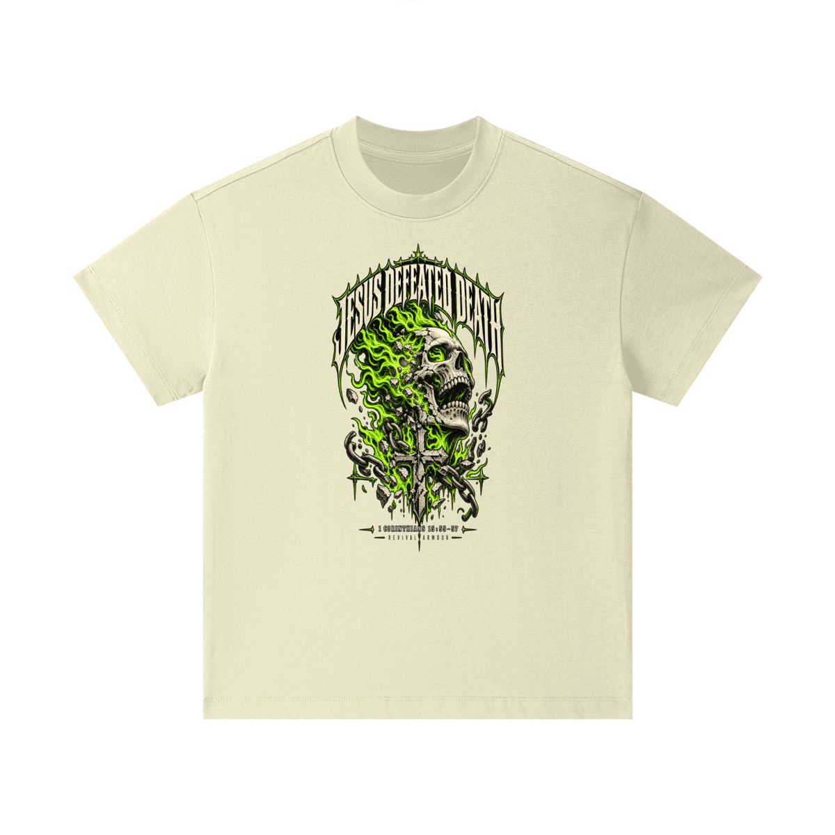 JESUS DEFEATED DEATH - 1 CORINTHIANS 15:55-57- Kids T-Shirt
