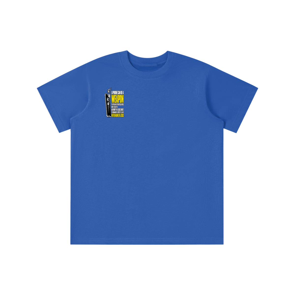 A PHONE CAN BE A WEAPON TO EXPLAIN TO OTHER BELIEVERS HOW TO US THE AUTHORITY OF JESUS CHRIST TO COMMAND EVIL SPIRITS TO IN THE NAME JESUS youth T-shirt