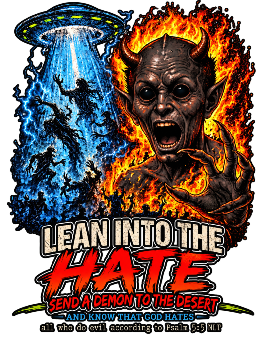 LEAN INTO THE HATE SEND A DEMON TO DESERT AND KNOW THAT GOD HATES ALL WHO DO EVIL ACCORDING TO PSALM 5:5 NLT LEARN HOW TO SEND A DEMON TO THE DESERT ON MICHAELJPHELPS.NET Long Sleeve T-Shirt