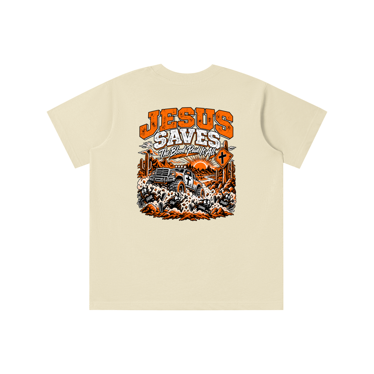 JESUS DIED FOR FOR OUR SINS THAT'S THE GOOD NEWS 1 CORTHIANS 15:1-4 JESUS SAVES THE BLOOD PAID IT ALL youth' T-shirt
