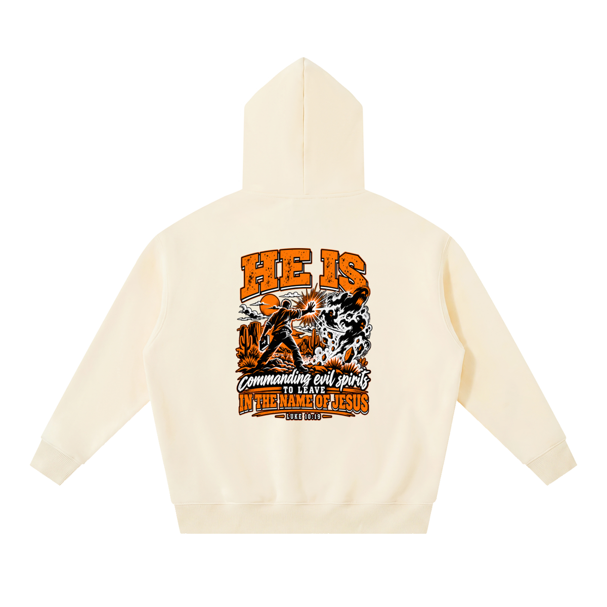 THE WEAPONS OF OUR WARFARE ARE NOT CARNAL HE IS COMMANDING EVIL SPIRITS TO LEAVE IN THE NAME OF JESUS - LUKE 10:19 - Hoodie