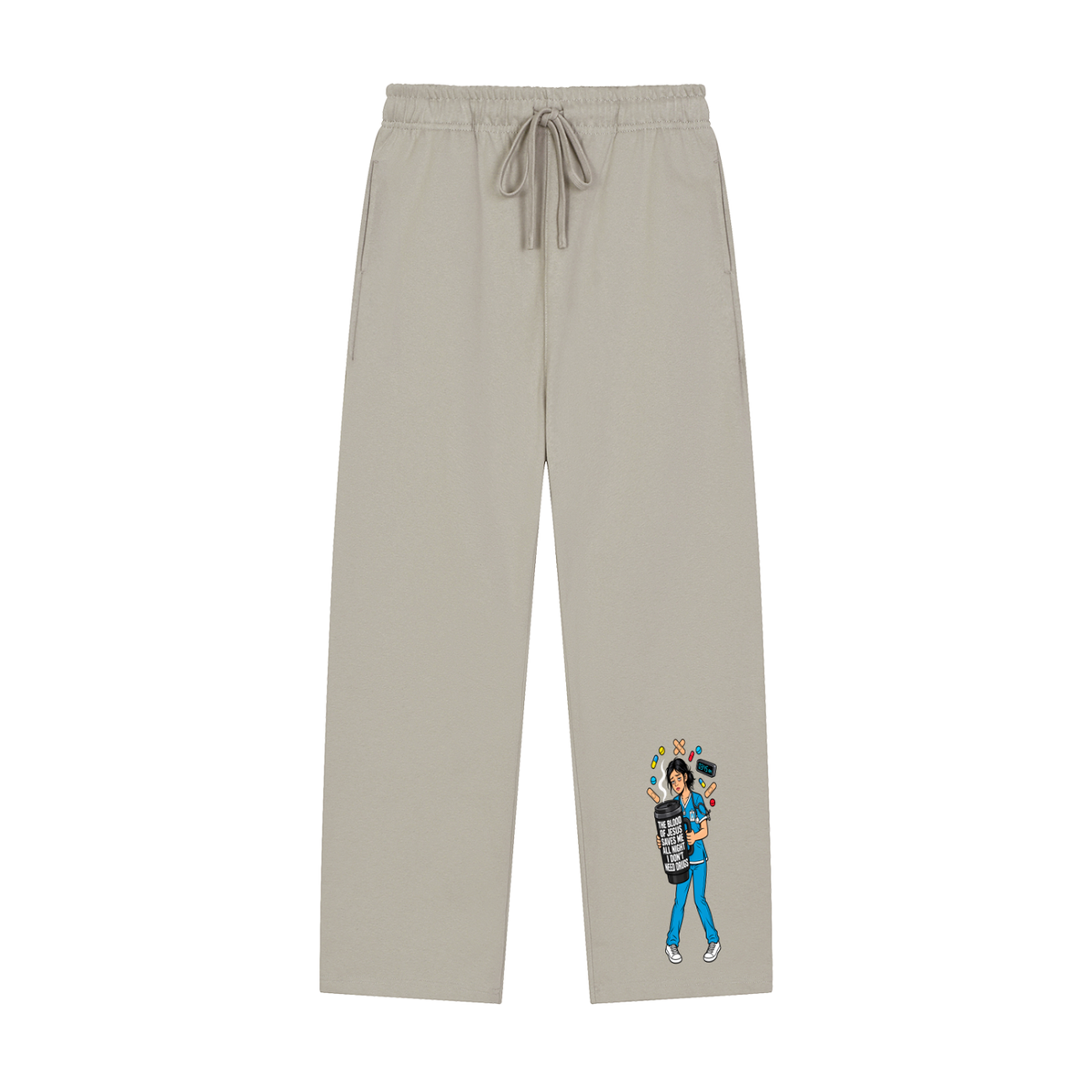 THE BLOOD OF JESUS SAVES ME ALL NIGHT I DON'T NEED DRUGS Sweatpants