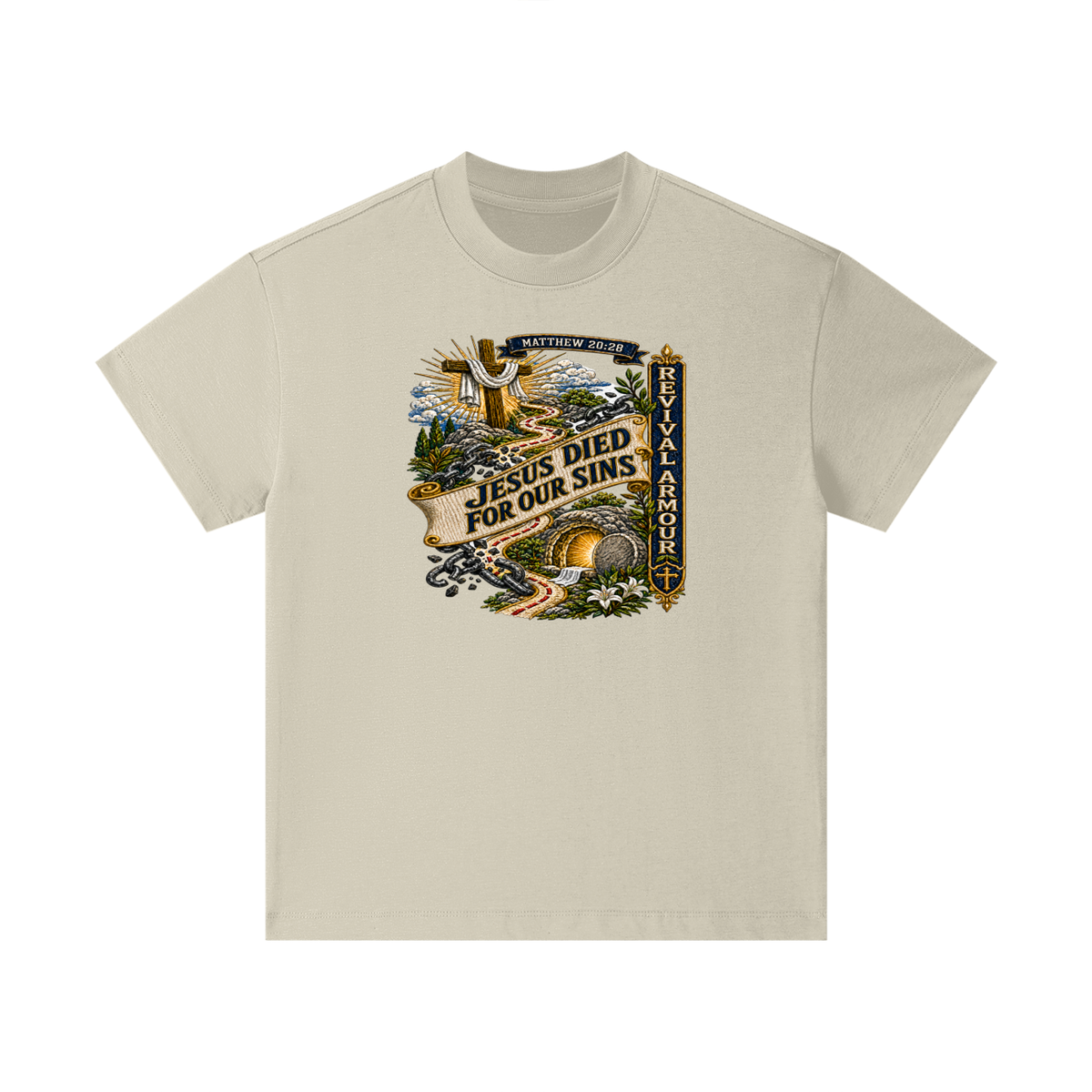 MATTHEW 20:28 Jesus died for our sins REVIVAL ARMOUR Kids T-Shirt