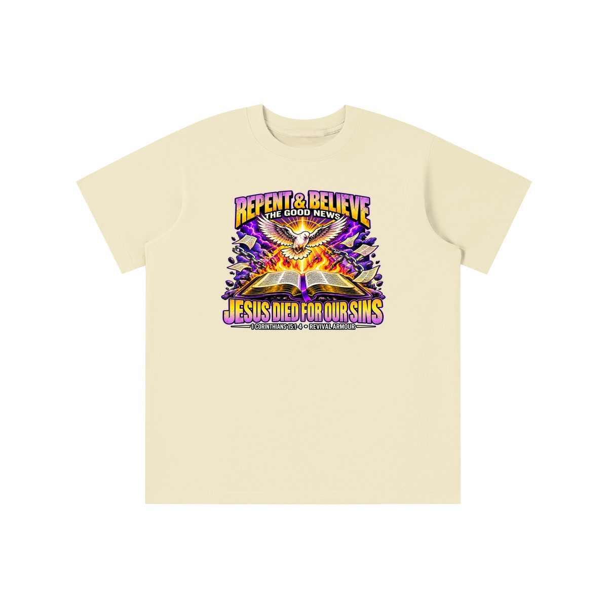 REPENT & BELIEVE THE GOOD NEWS JESUS DIED FOR OUR SINS youth T-shirt