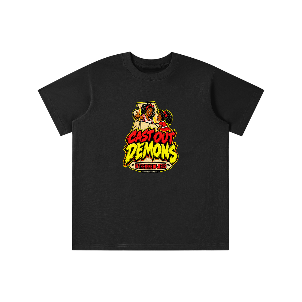 CAST OUT DEMONS IN THE NAME OF JESUS (MICHAELJPHELPS.NET) youth T-shirt