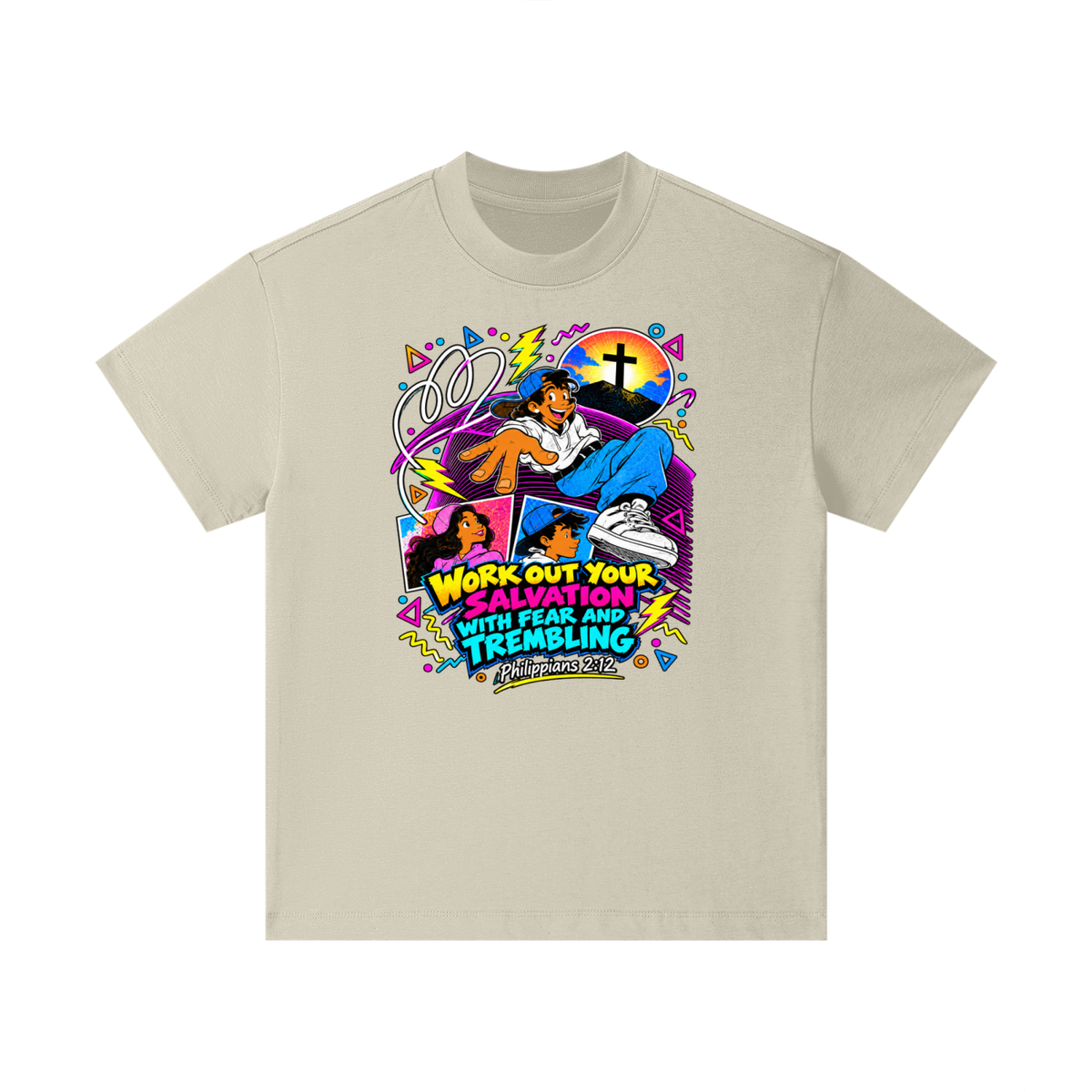WORK OUT YOUR SALVATION WITH FEAR AND TREMBLING PHILIPPIANS 2:12 Kids T-Shirt