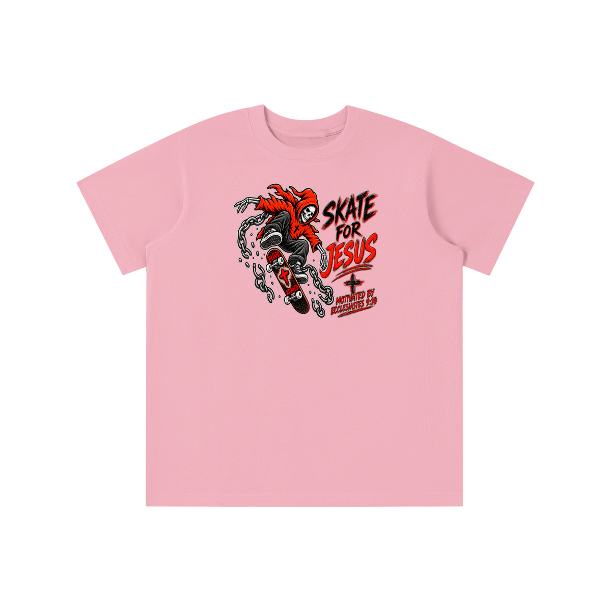 SKATE FOR JESUS MOTIVATED BY ECCLESIASTES 9:10 youth T-shirt