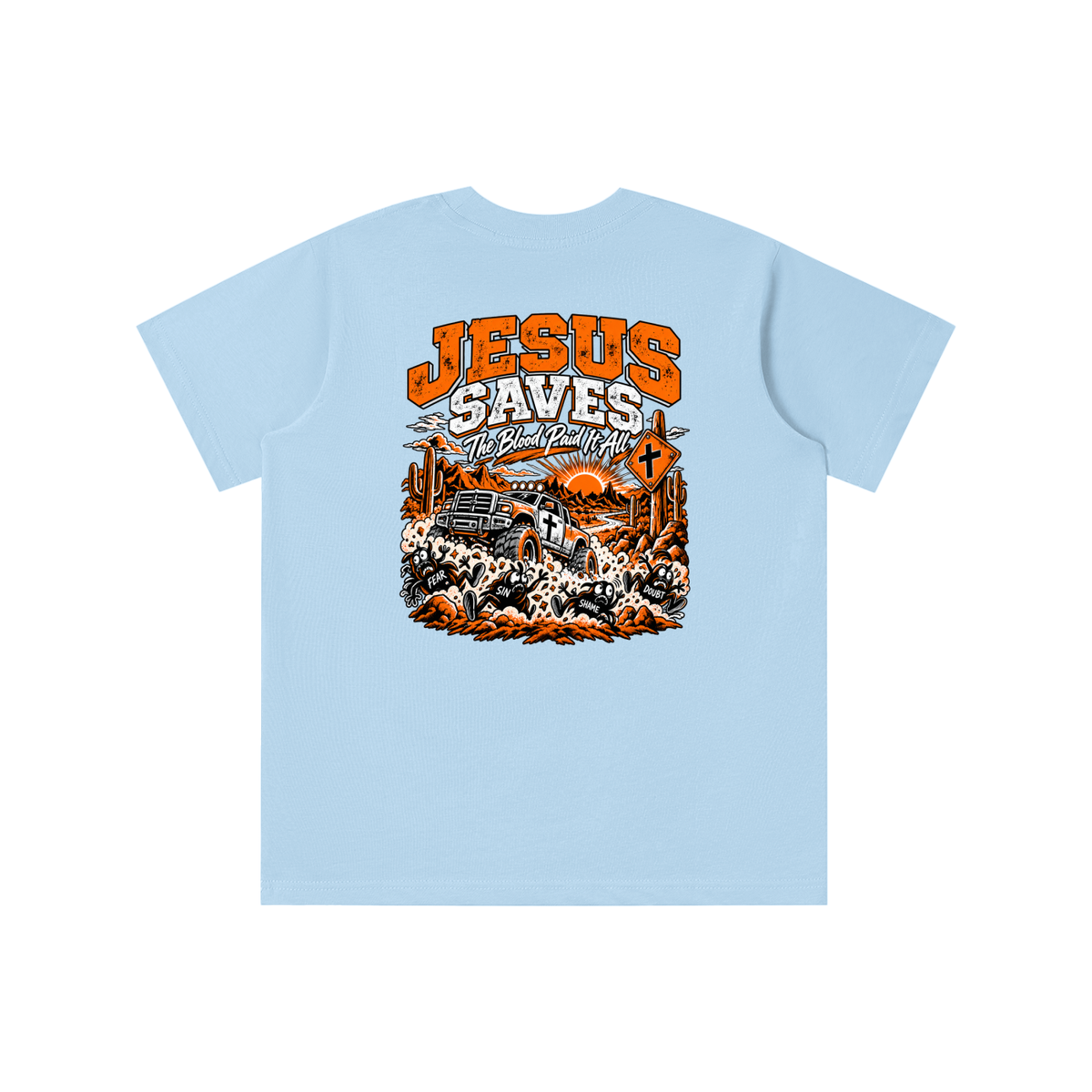 JESUS DIED FOR FOR OUR SINS THAT'S THE GOOD NEWS 1 CORTHIANS 15:1-4 JESUS SAVES THE BLOOD PAID IT ALL youth' T-shirt