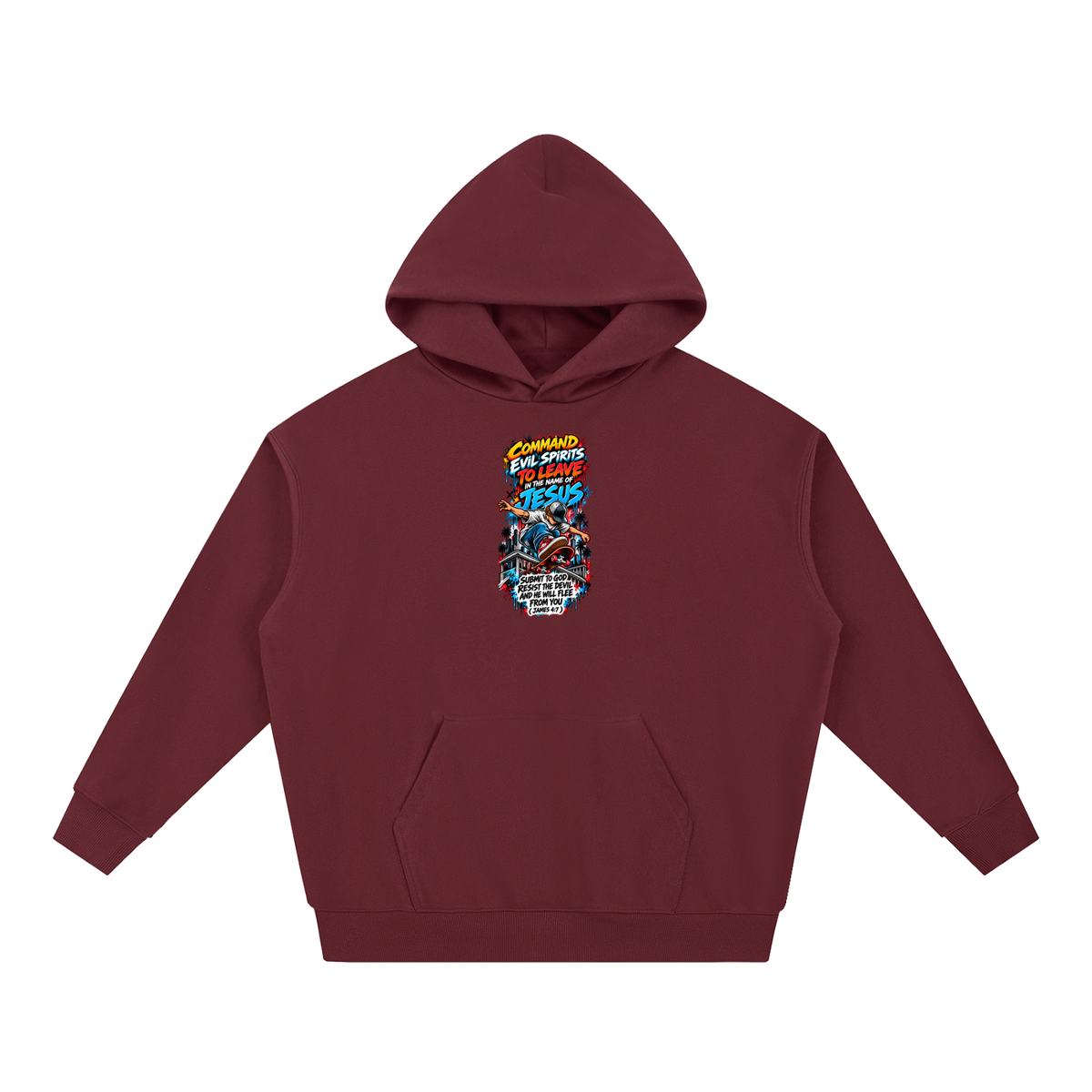 COMMAND EVIL SPIRITS TO LEAVE IN THE NAME OF JESUS SUBMIT TO GOD RESIST THE DEVIL AND HE WILL FLEE FROM YOU ( JAMES 4:7 ) Hoodie