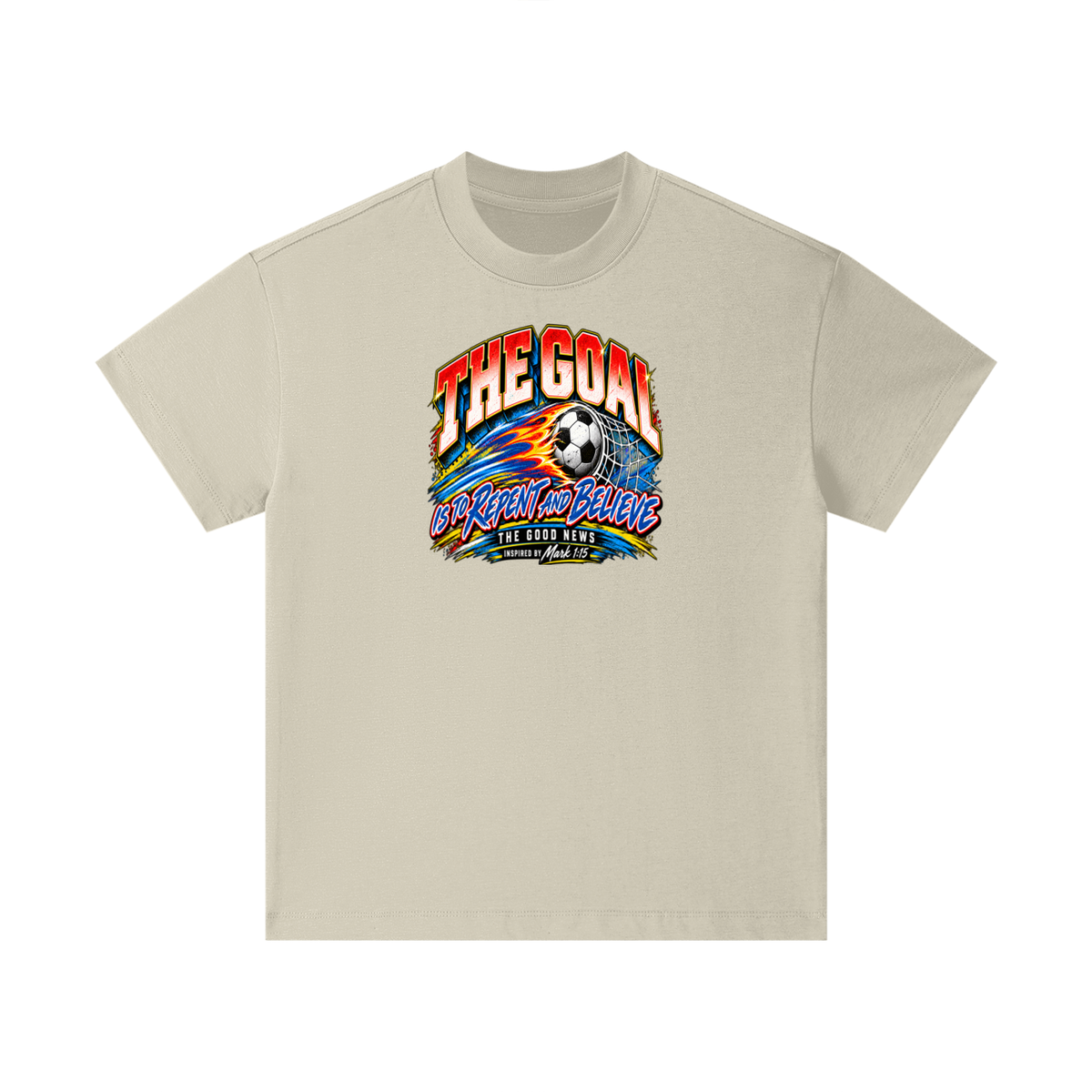 THE GOAL IS TO REPENT AND BELIEVE THE GOOD NEWS INSPIRED BY MARK 1:15 Kids T-Shirt