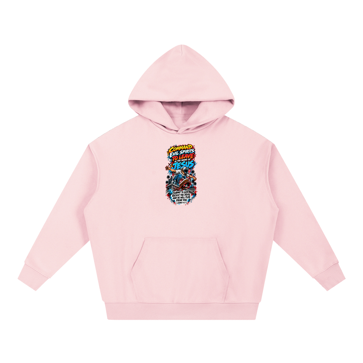 COMMAND EVIL SPIRITS TO LEAVE IN THE NAME OF JESUS SUBMIT TO GOD RESIST THE DEVIL AND HE WILL FLEE FROM YOU ( JAMES 4:7 ) Hoodie